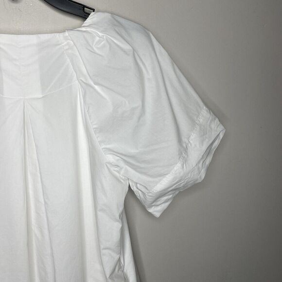 MADEWELL Mini Shirtdress Women XS White V-Neck Shift Dress Pockets NP093 - Picture 9 of 15